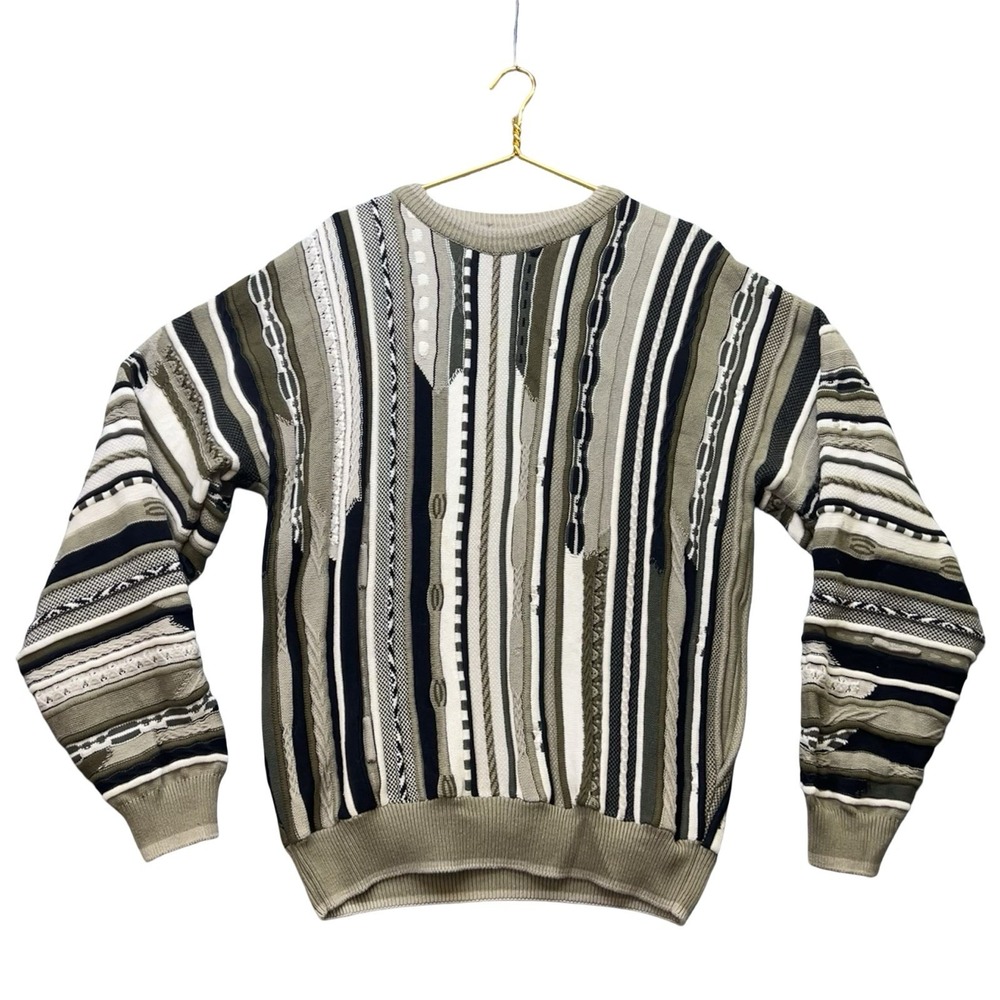 Vintage Bachrach Sweater Mens L Coogi Style 3D Textured Knit 90s Canada